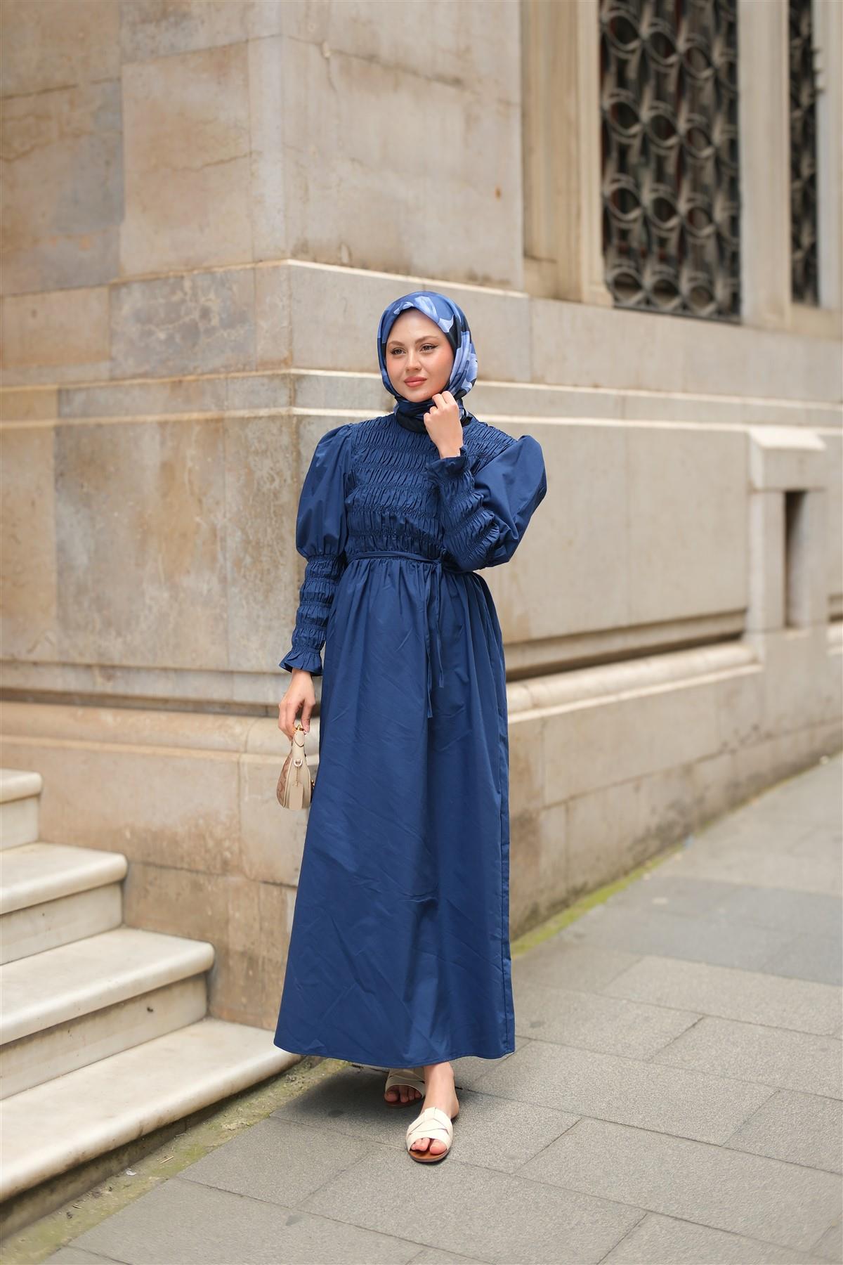 Gipeli Elbise Lacivert