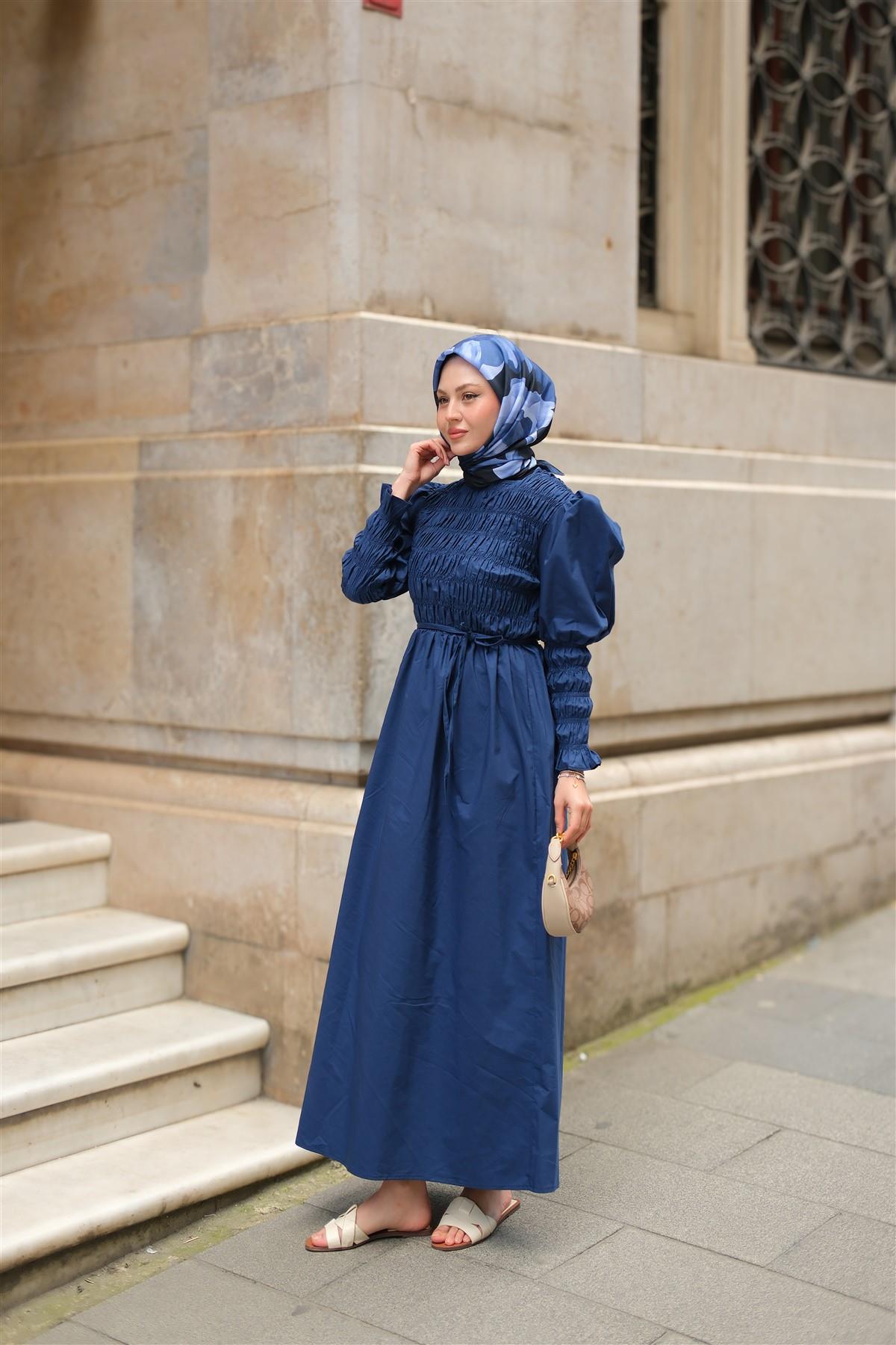 Gipeli Elbise Lacivert