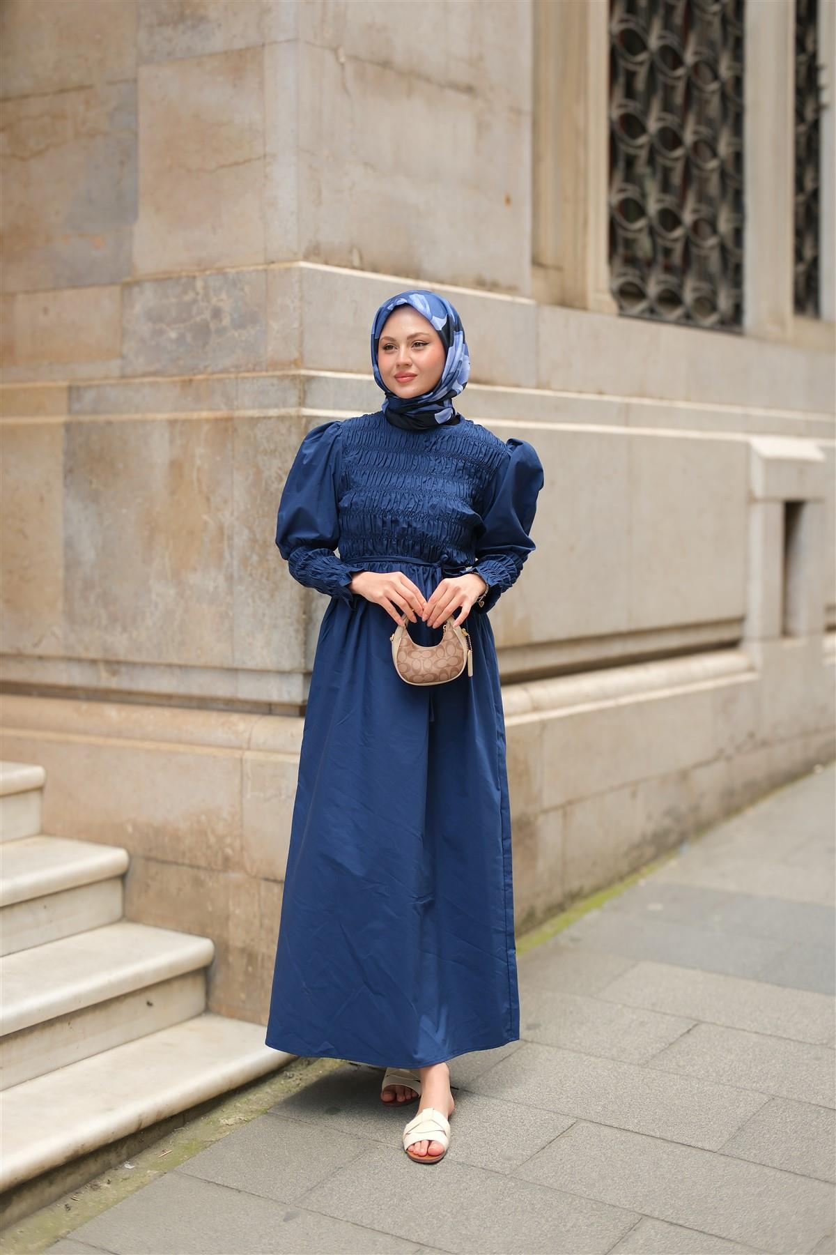 Gipeli Elbise Lacivert