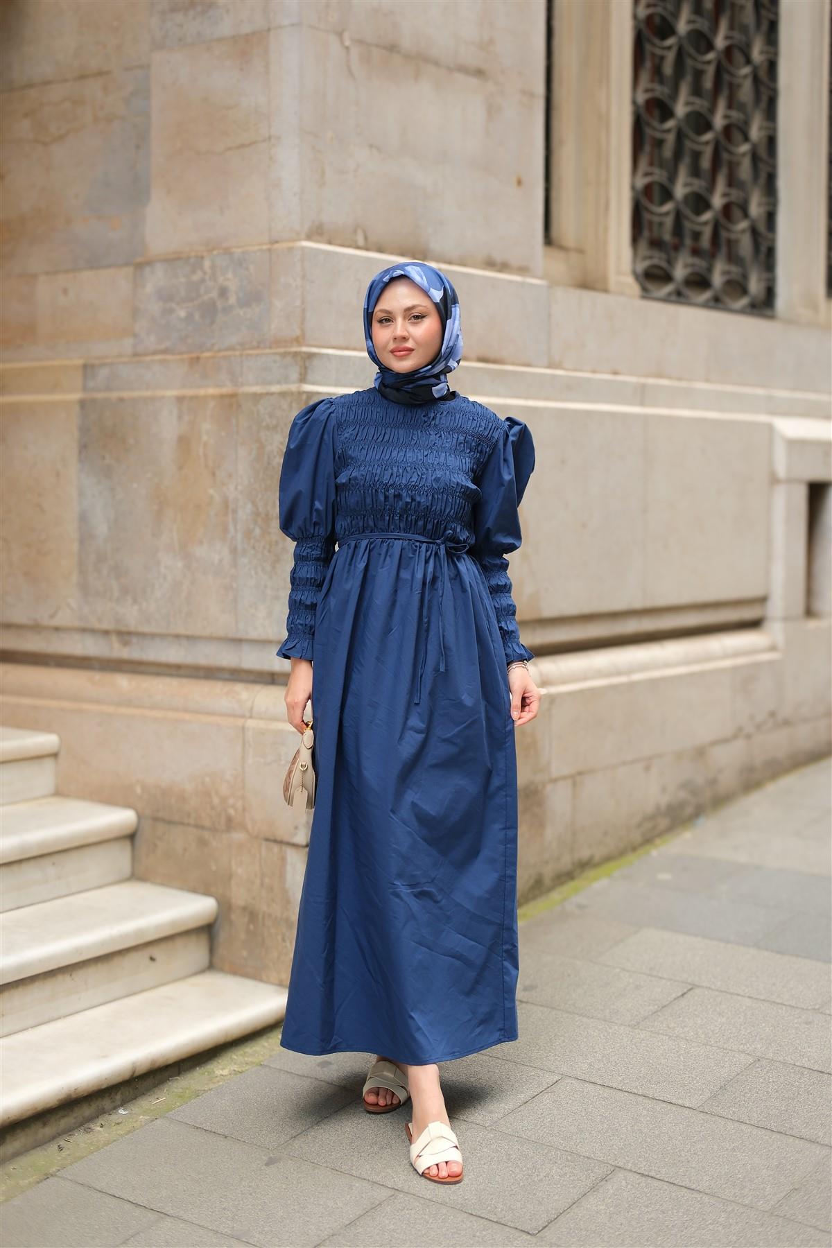 Gipeli Elbise Lacivert