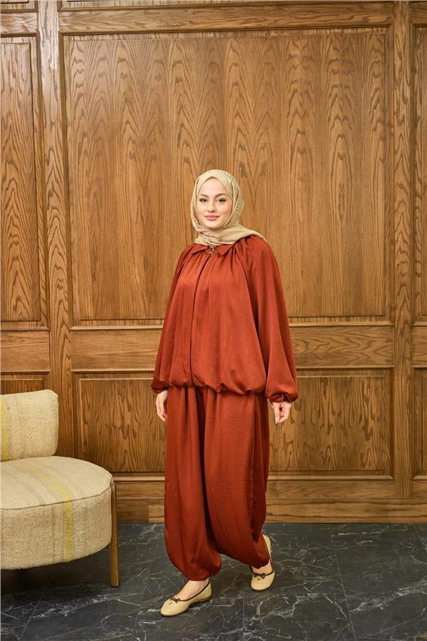 Gizli Fermuar Detay Takım Kiremit