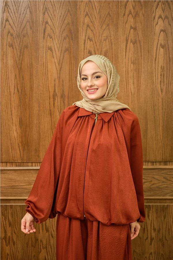 Gizli Fermuar Detay Takım Kiremit