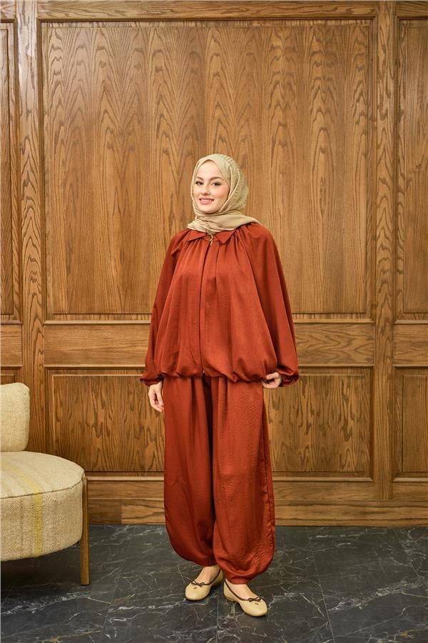 Gizli Fermuar Detay Takım Kiremit