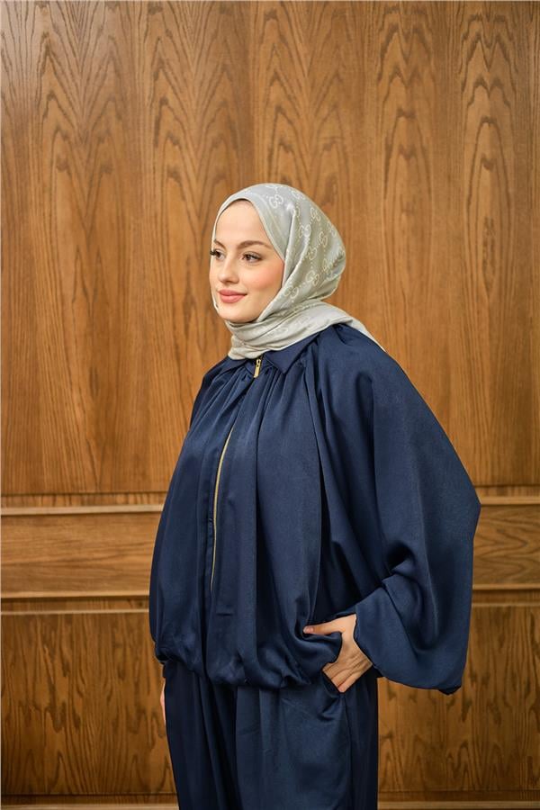 Gizli Fermuar Detay Takım Lacivert