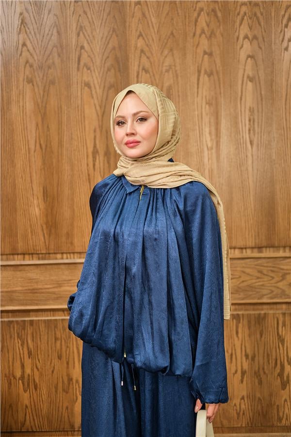 Gizli Fermuar Detay Takım Lacivert