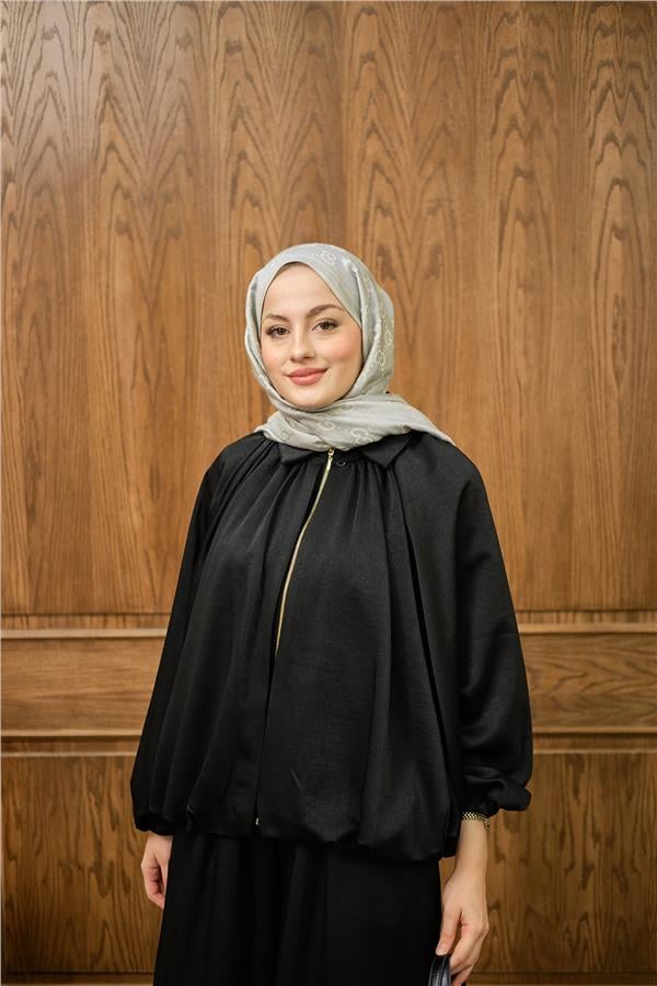 Gizli Fermuar Detay Takım Siyah