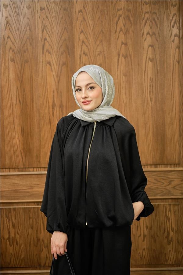 Gizli Fermuar Detay Takım Siyah