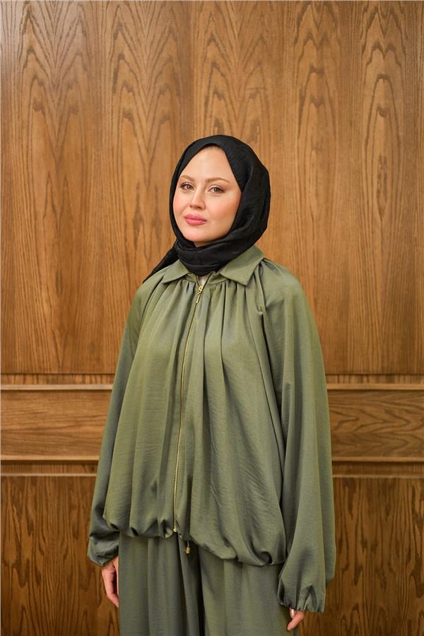 Gizli Fermuar Detay Takım Yeşil