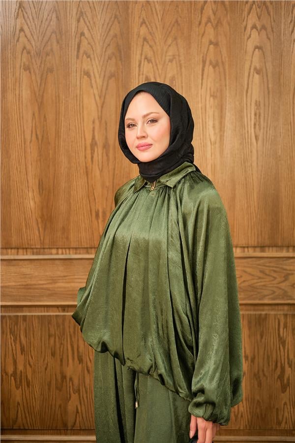 Gizli Fermuar Detay Takım Yeşil