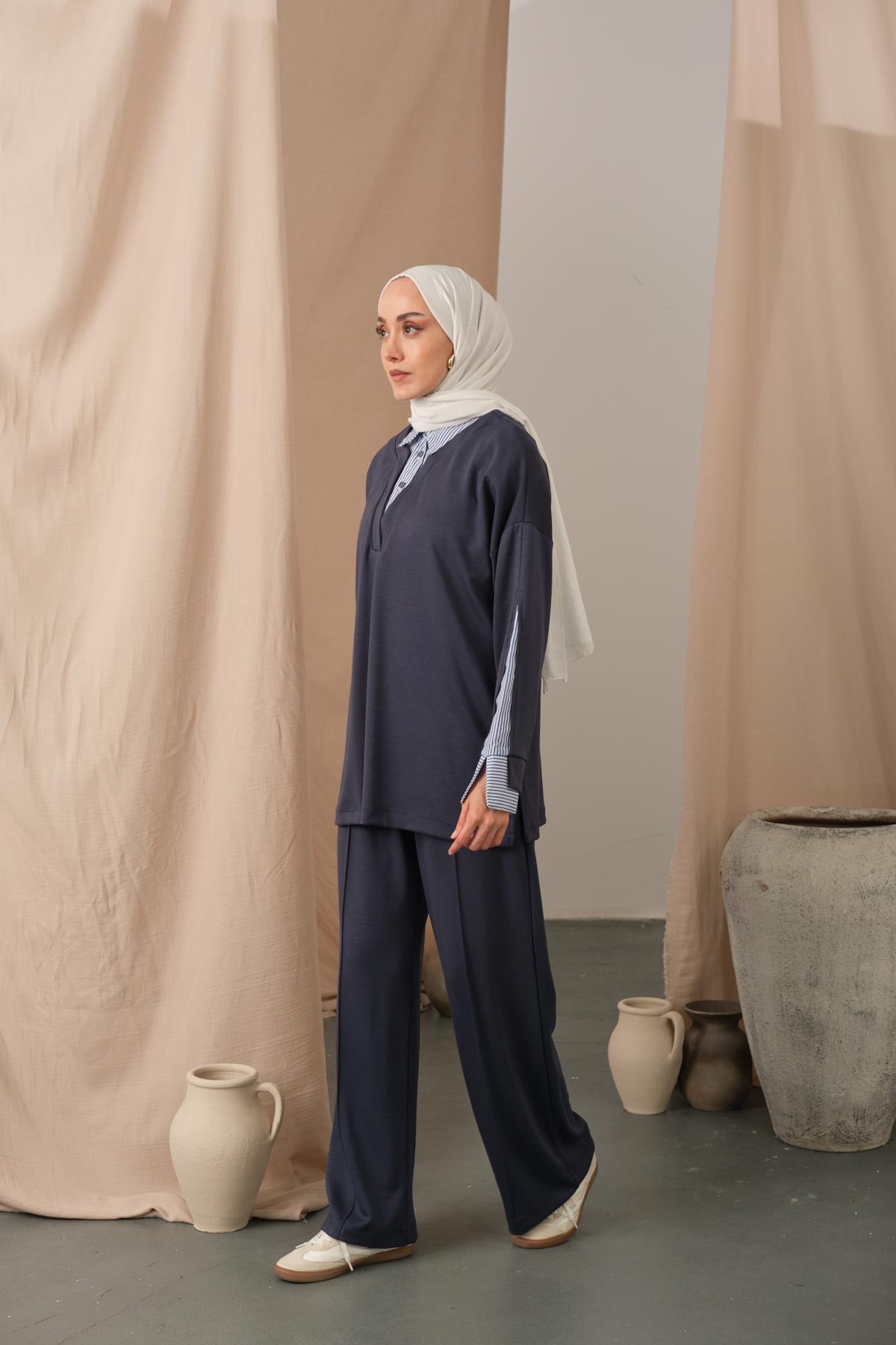 Gömlek Yaka İkili Takım Antrasit