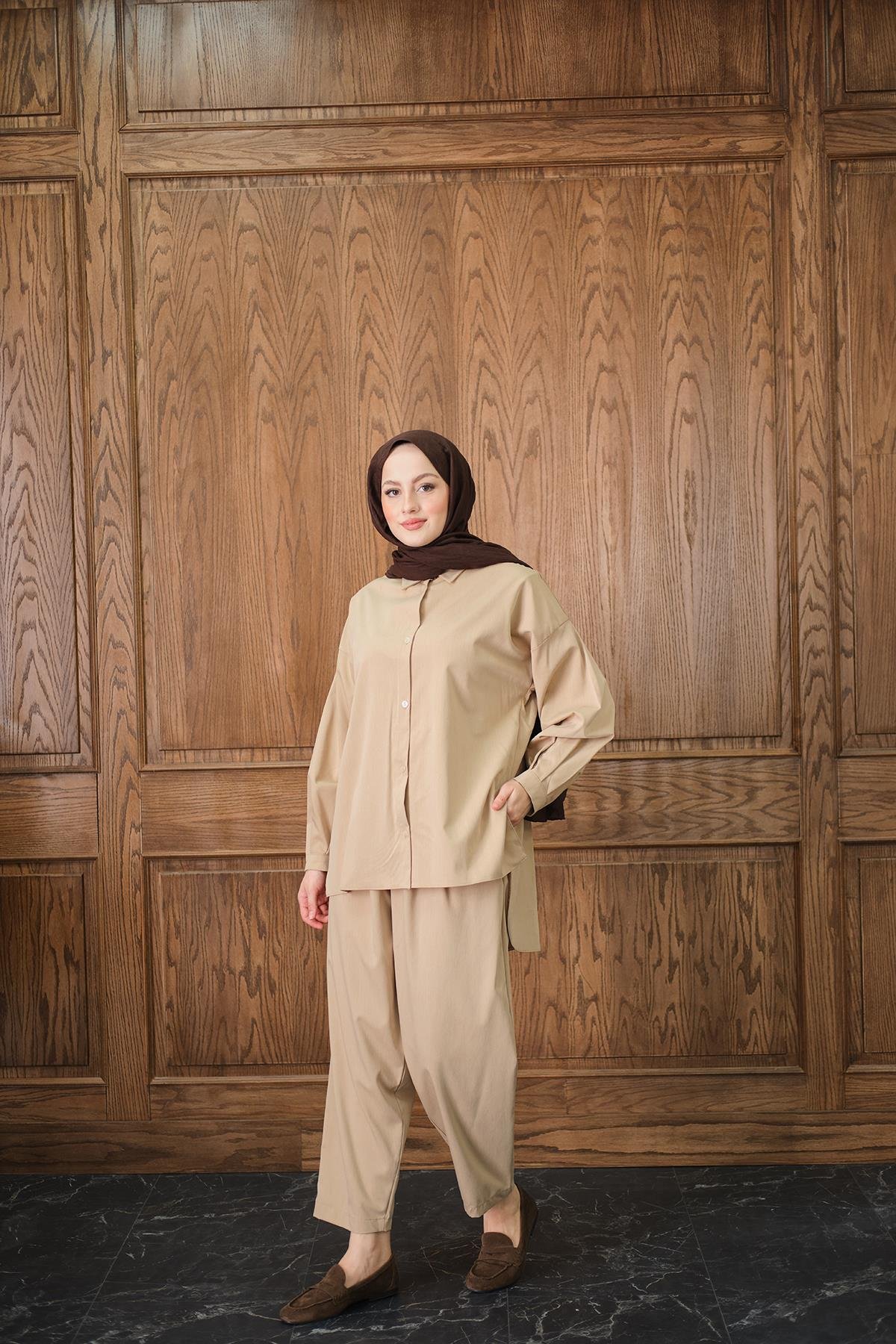 Gömlekli Takım Bej