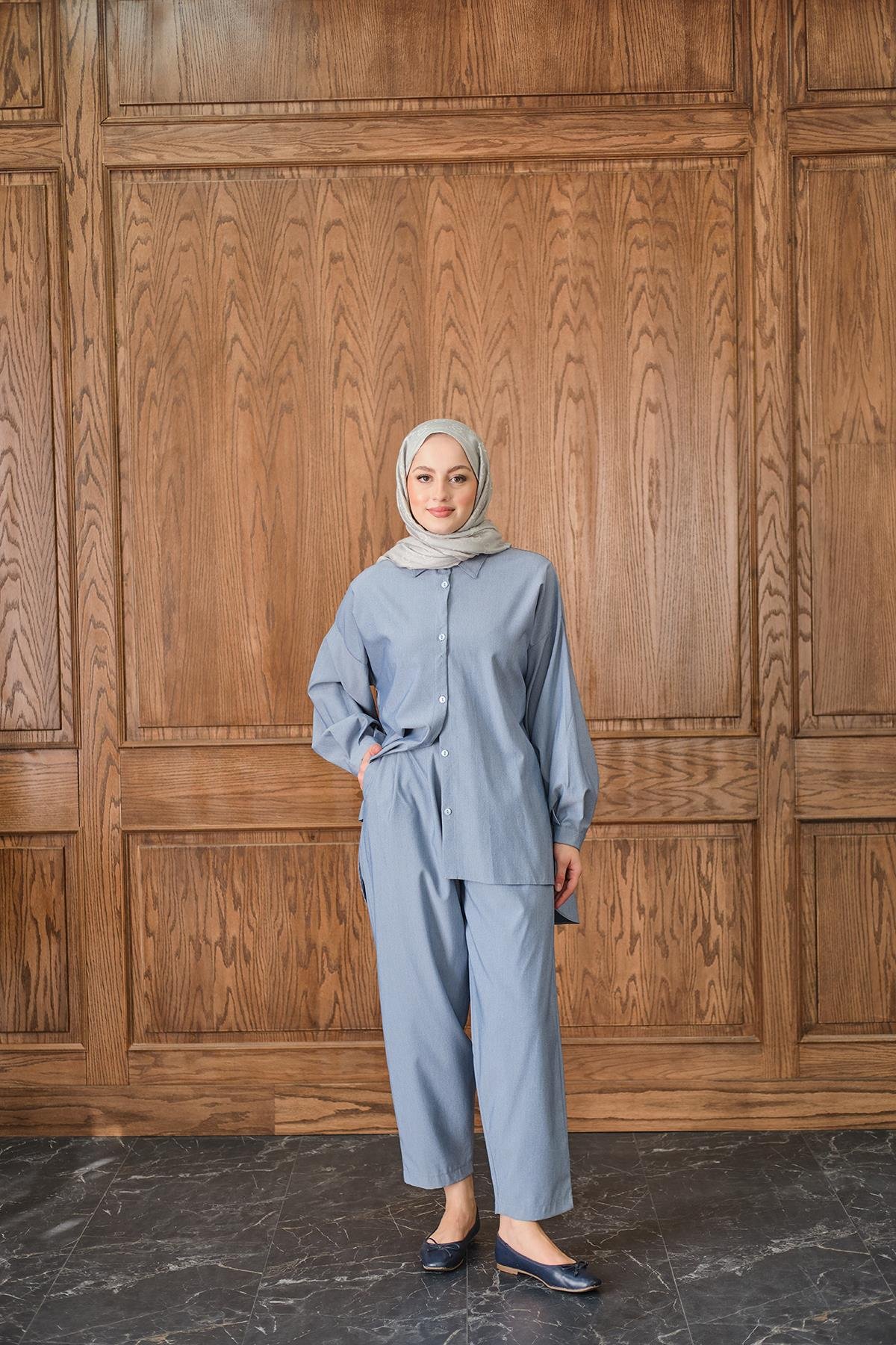 Gömlekli Takım Mavi