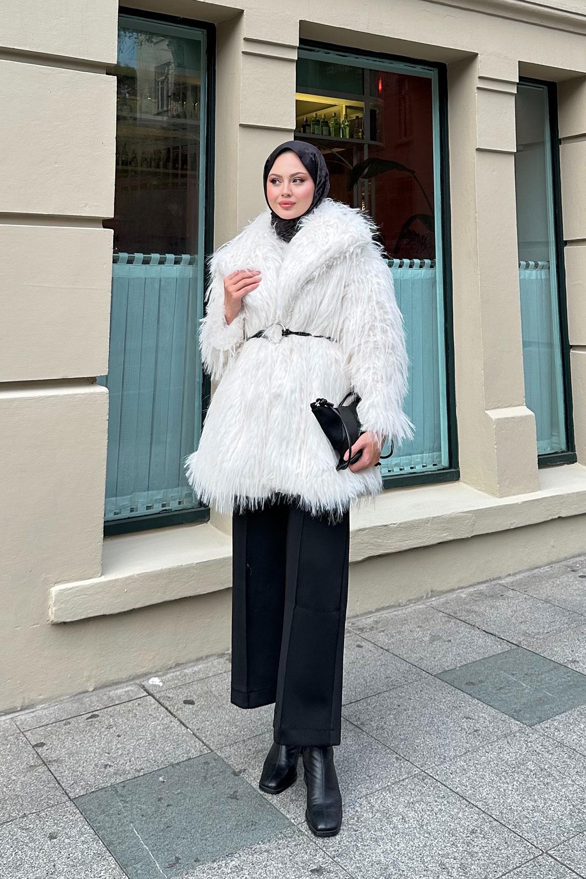 Halka Kemer Detay Kaban Ekru