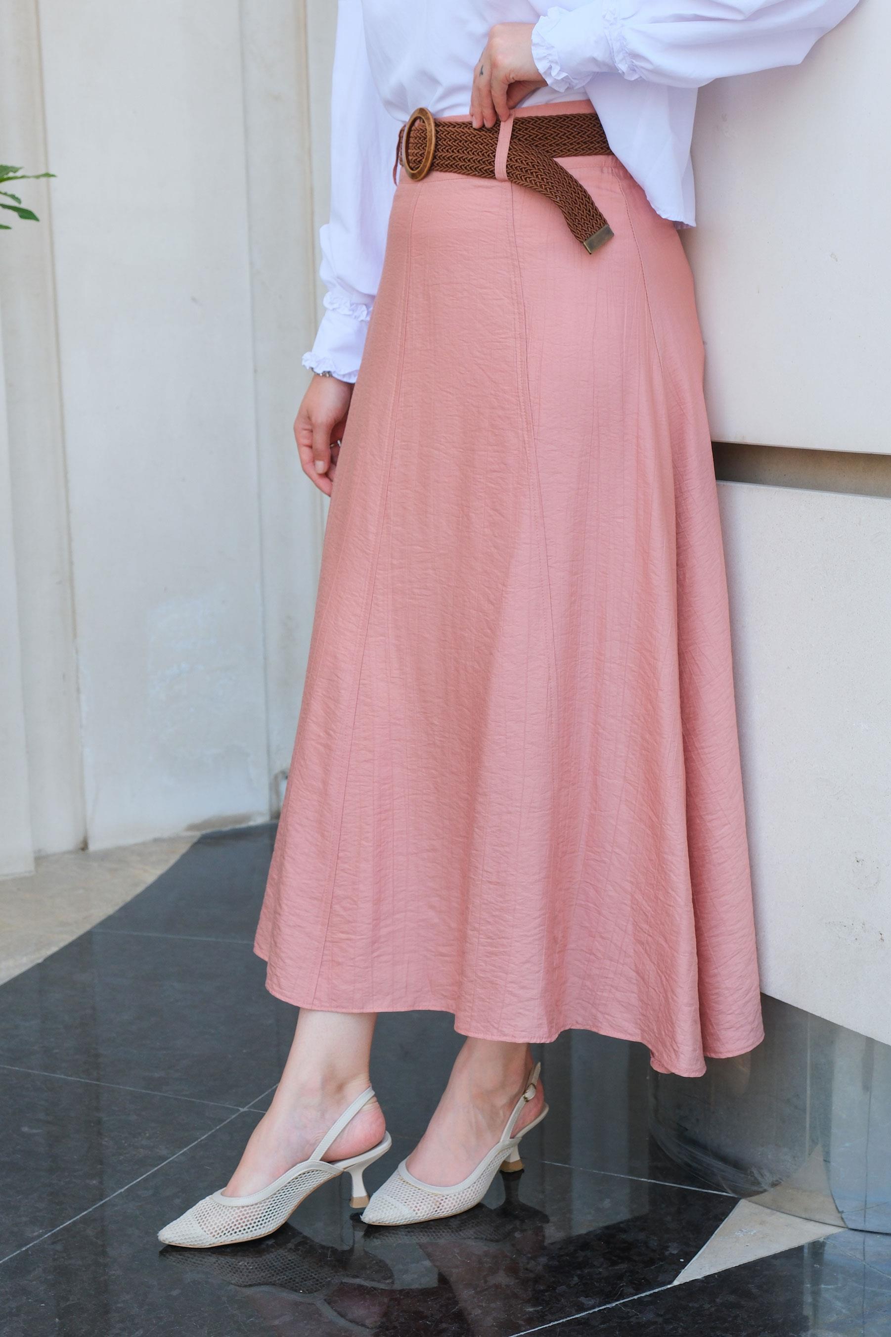 Hasır Kemerli Etek Pudra