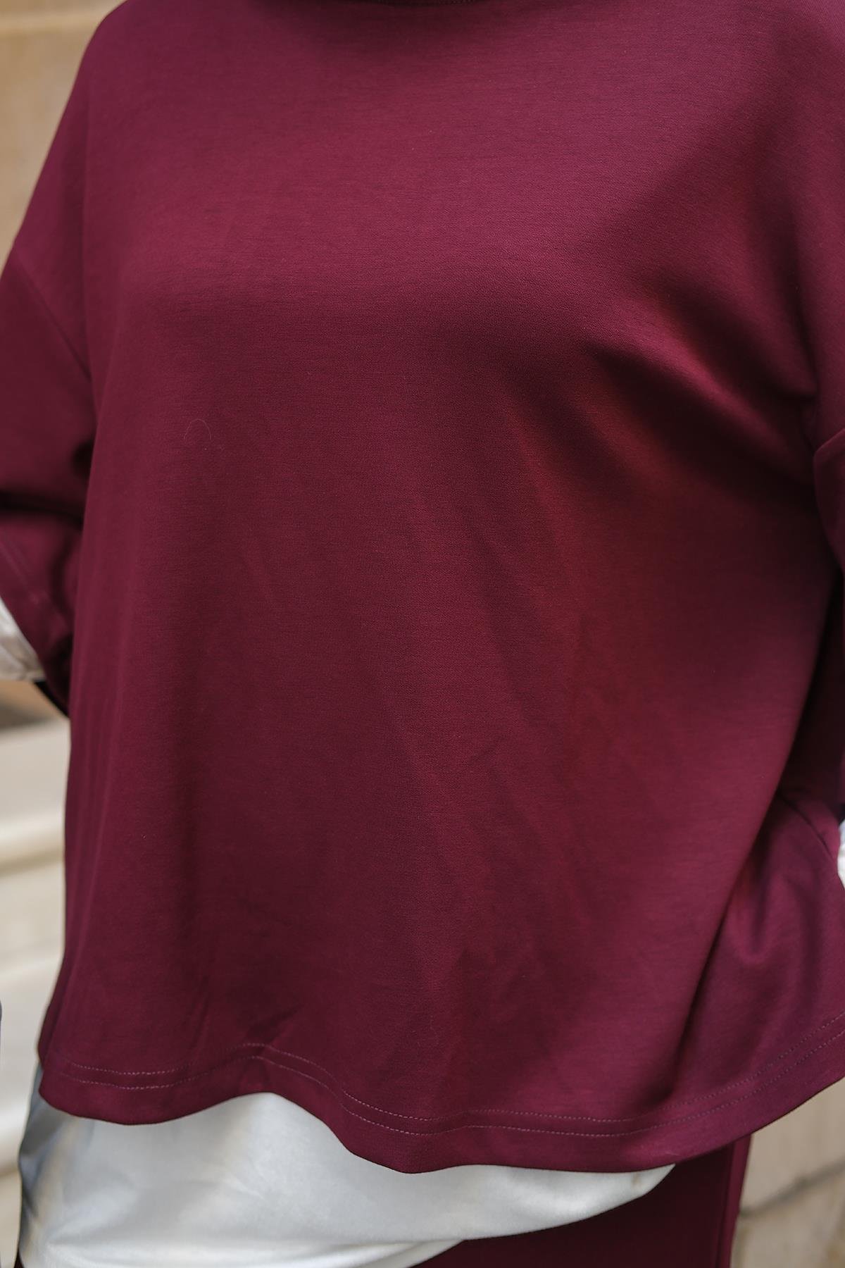 İç Badili Üçlü Takım Bordo