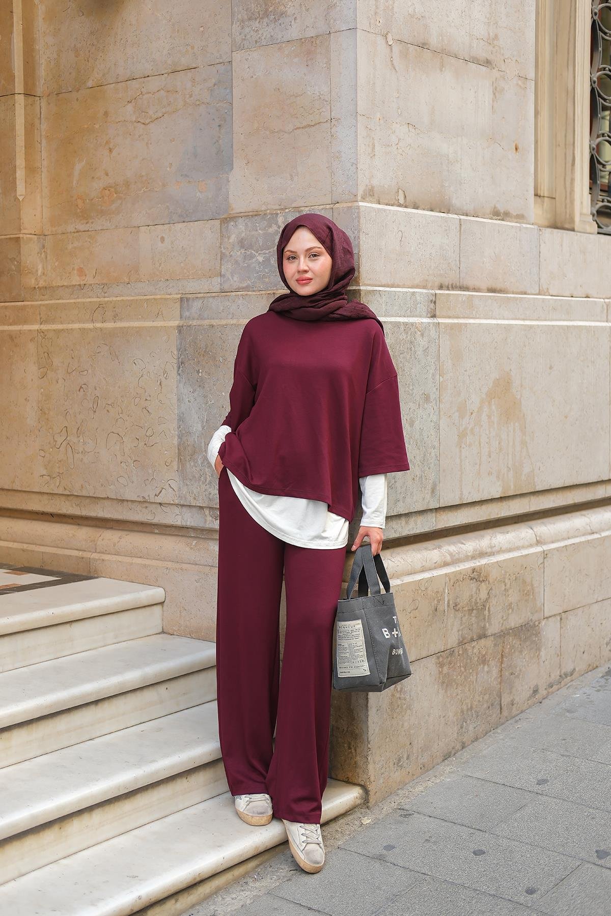 İç Badili Üçlü Takım Bordo