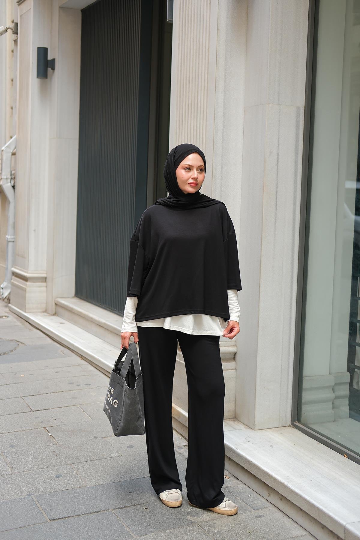 İç Badili Üçlü Takım Siyah