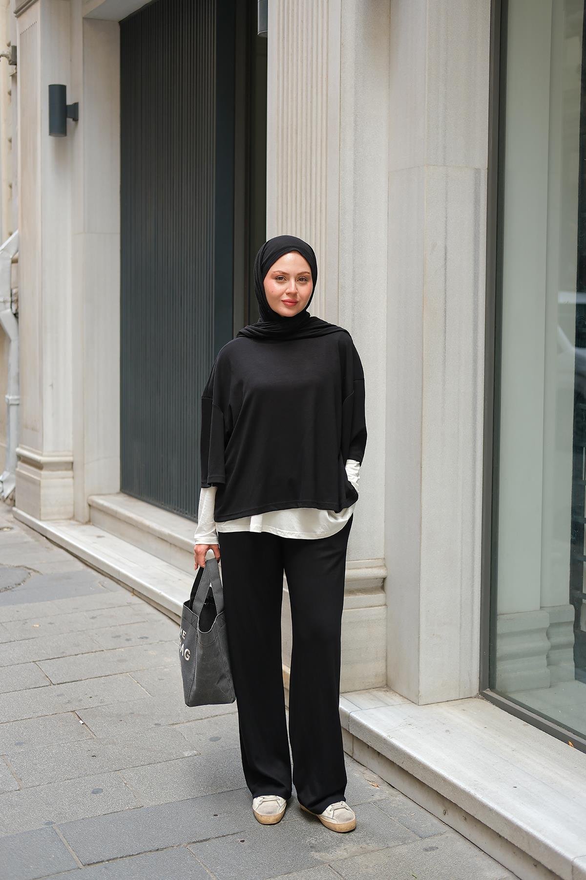 İç Badili Üçlü Takım Siyah