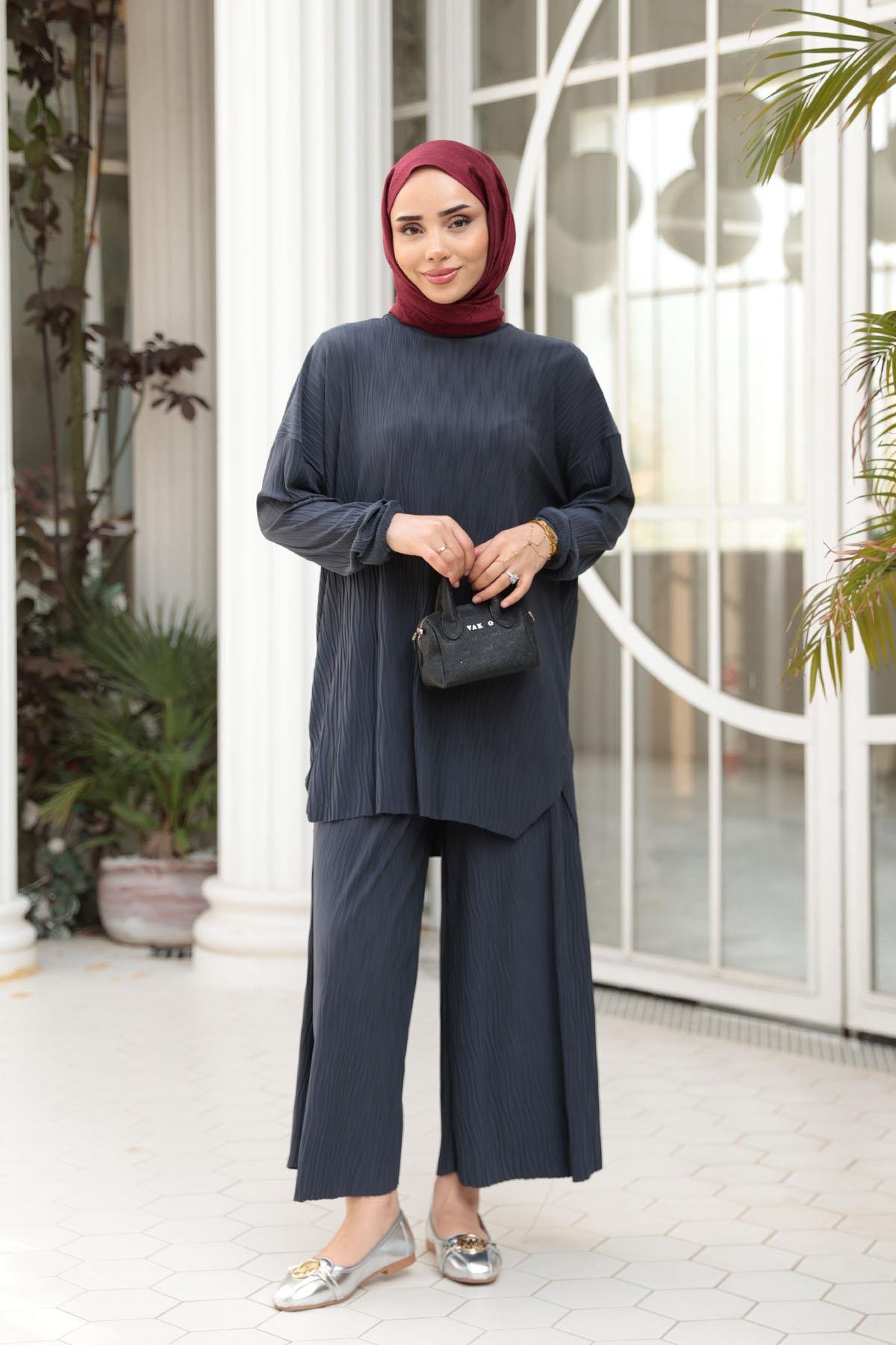 Kabarık Kumaş Takım Antrasit