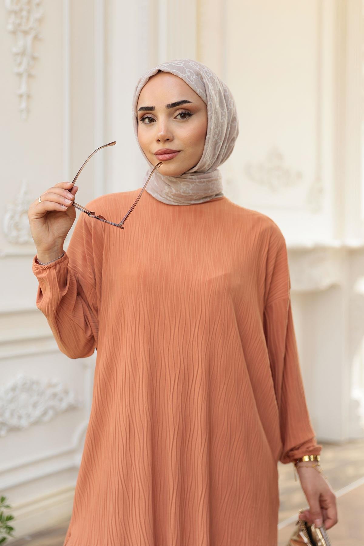 Kabarık Kumaş Takım Turuncu