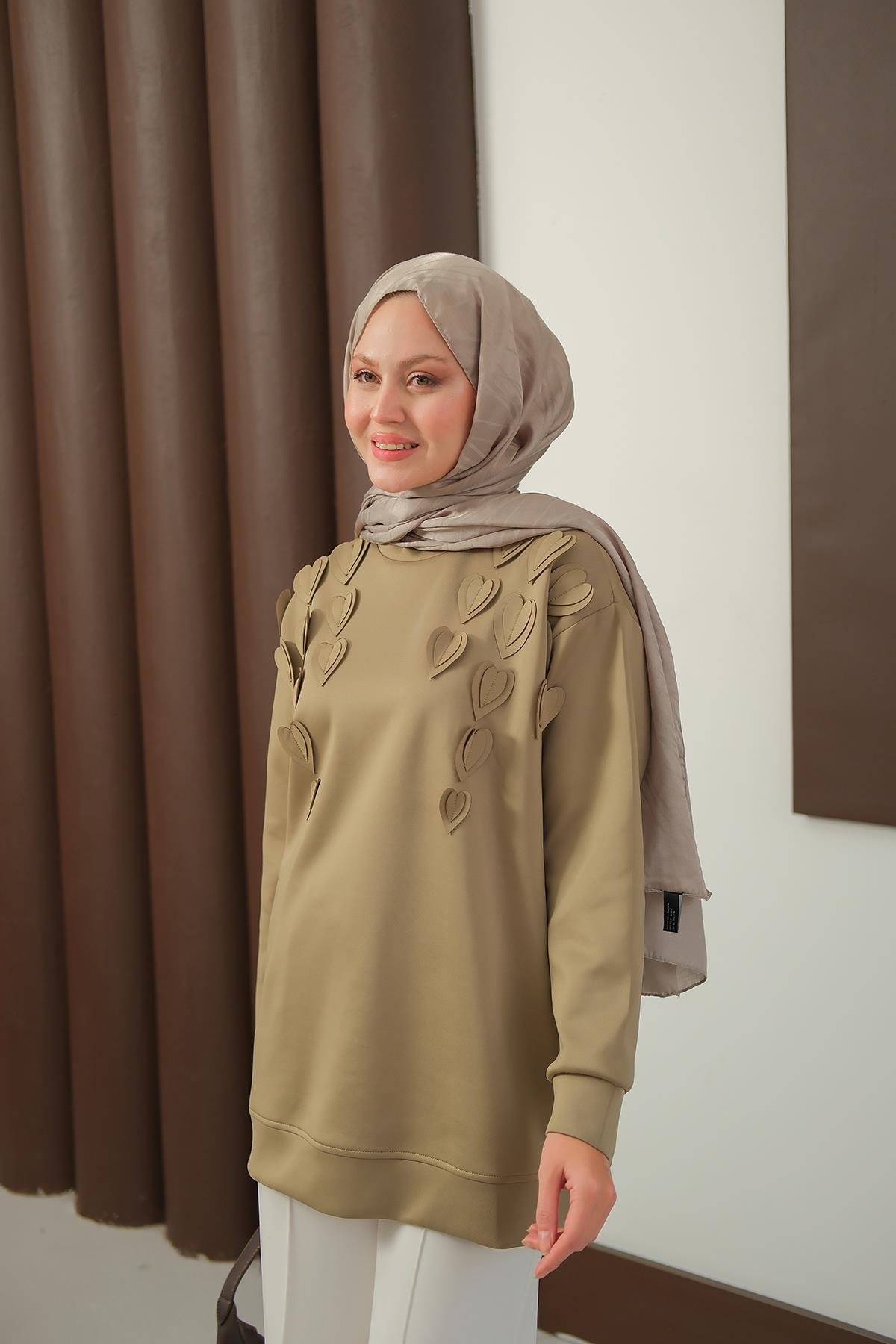 Kalp Detaylı Tunik Yeşil