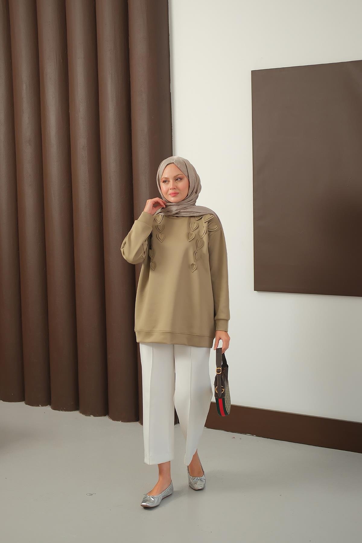 Kalp Detaylı Tunik Yeşil