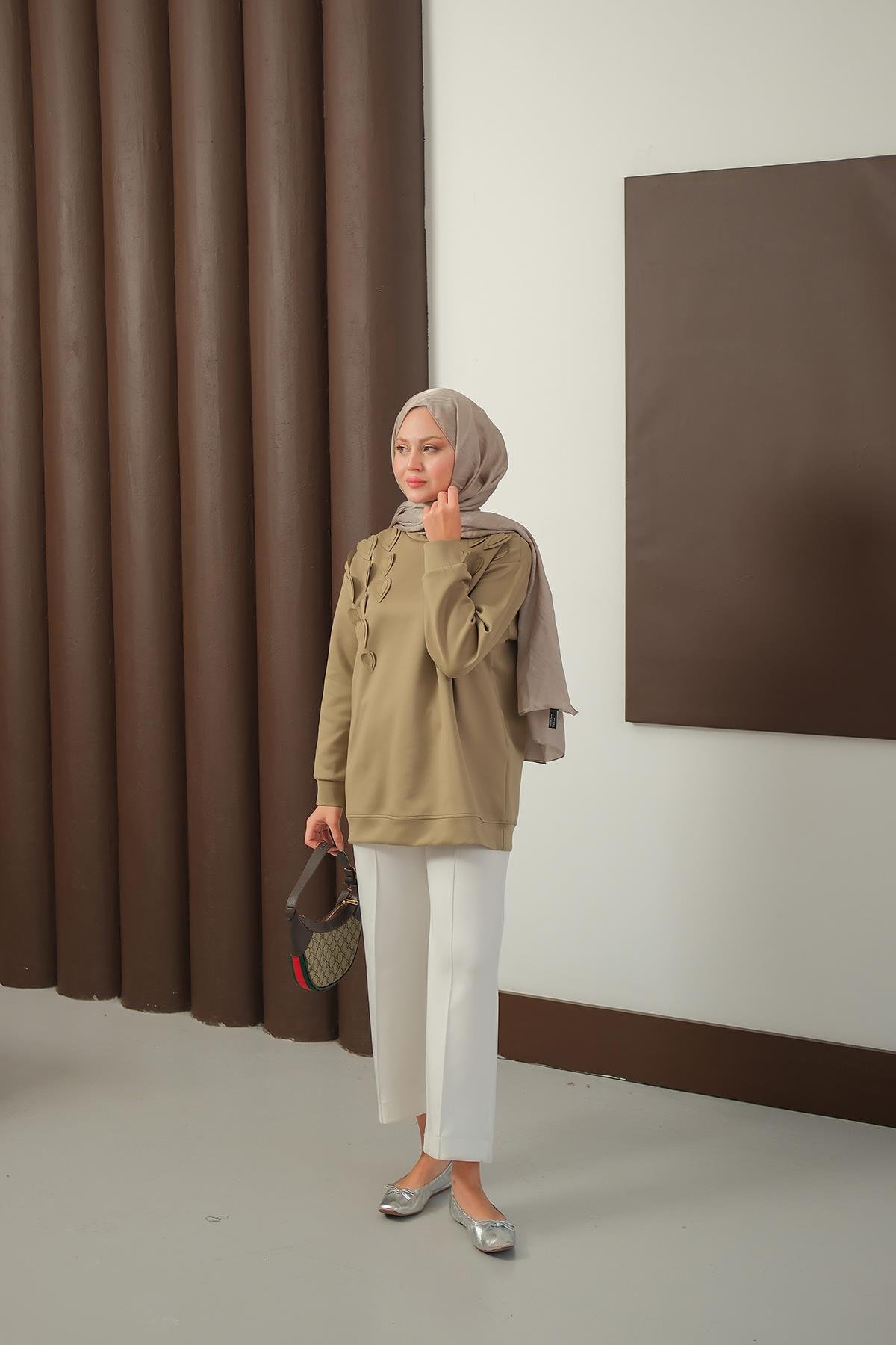 Kalp Detaylı Tunik Yeşil