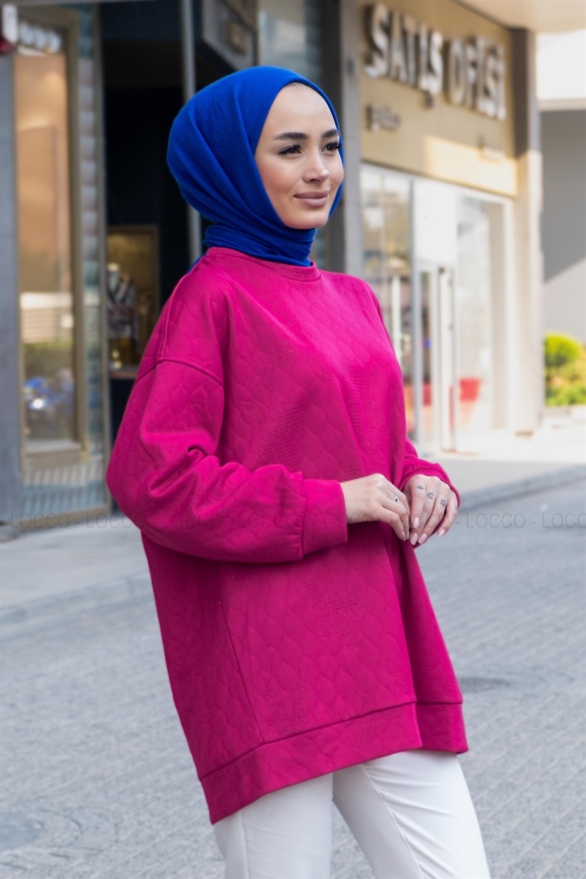 Uygun Fiyatlı KAPITONE TUNIK FUSYA | Loccomoda.com 