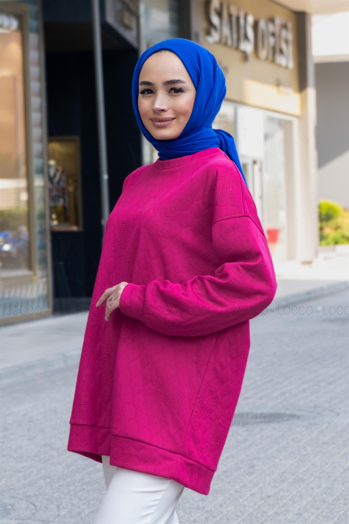Uygun Fiyatlı KAPITONE TUNIK FUSYA | Loccomoda.com 