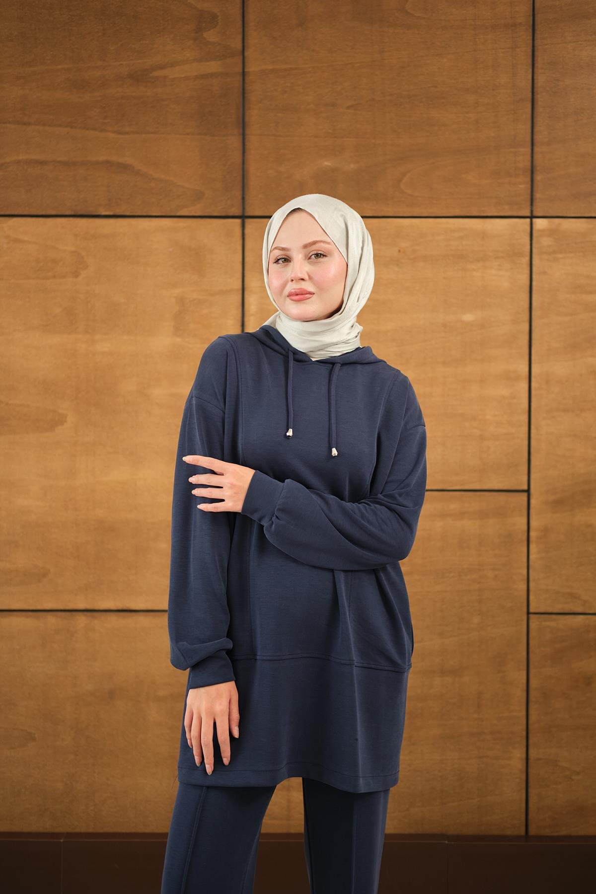 Kapüşonlu İkili Takım Lacivert