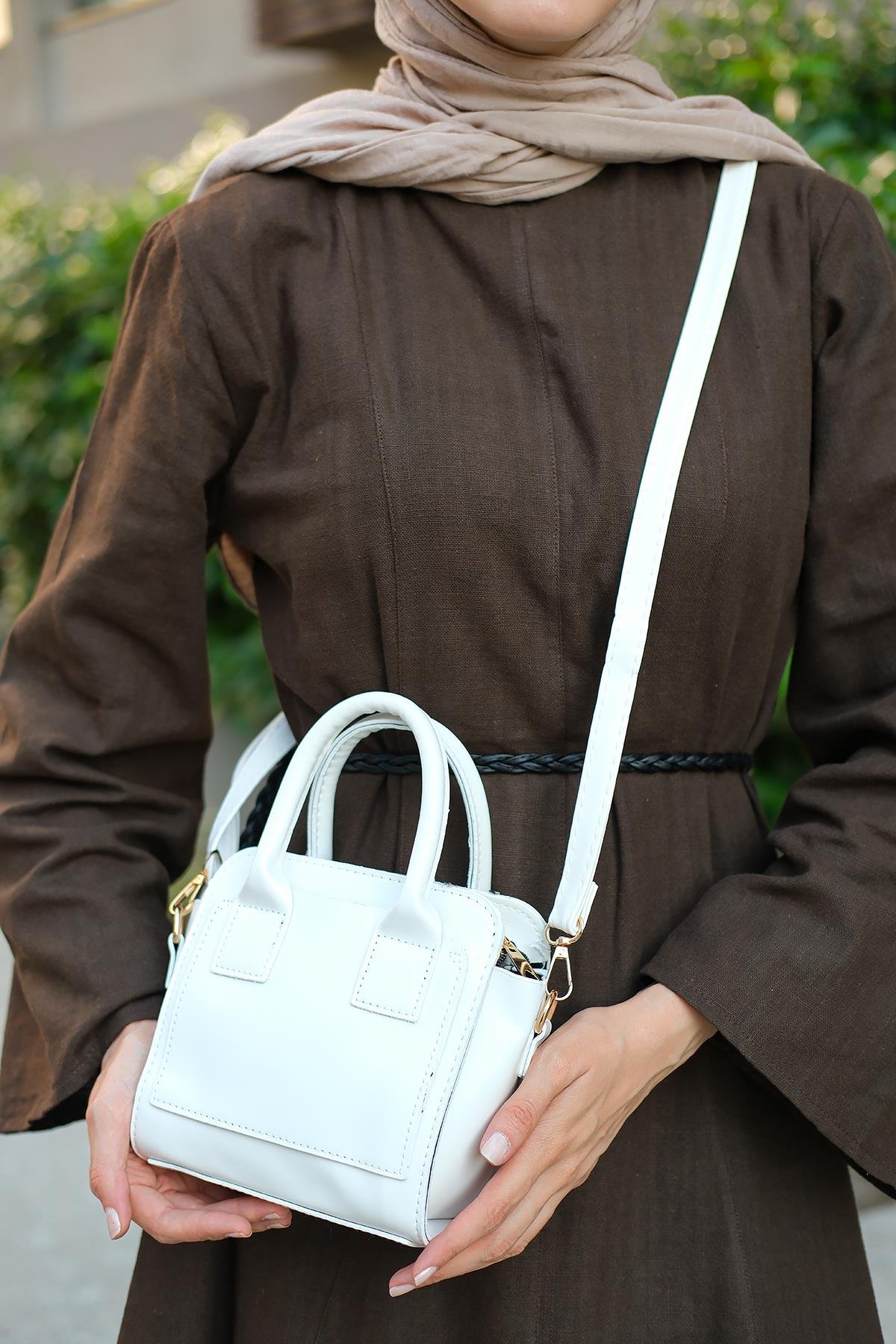 Kare Model Çanta Beyaz