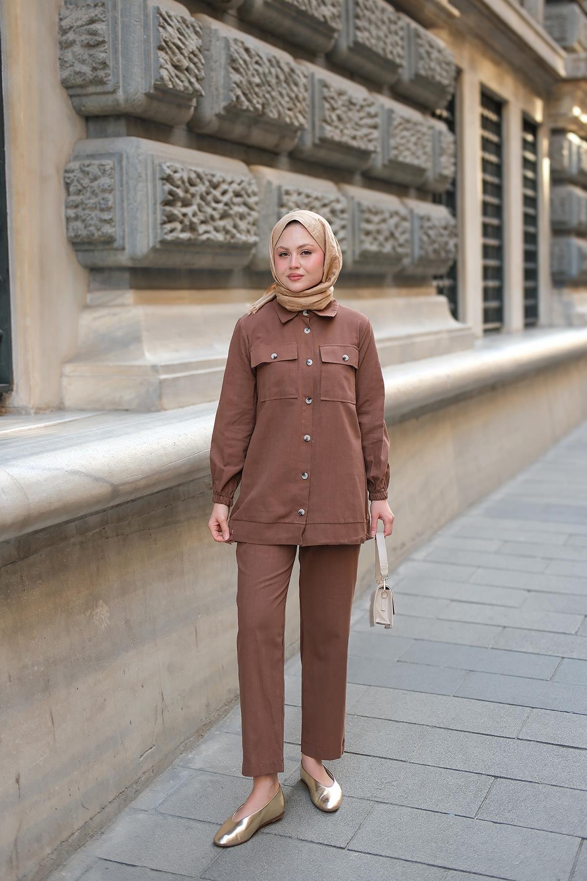 Kargo Cepli Takım Kahverengi