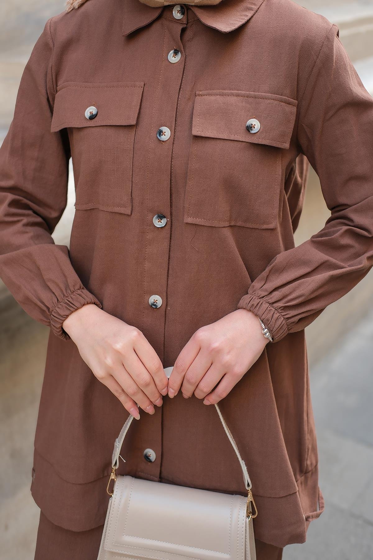 Kargo Cepli Takım Kahverengi