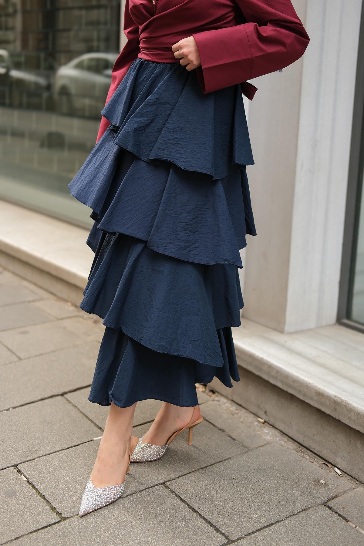 Kat Kat Valonlu Etek Lacivert