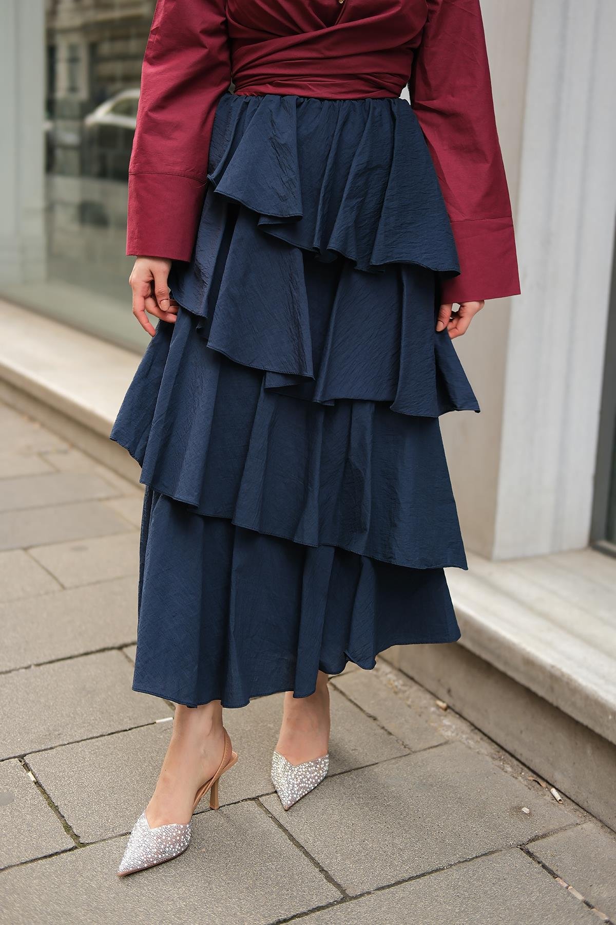 Kat Kat Valonlu Etek Lacivert