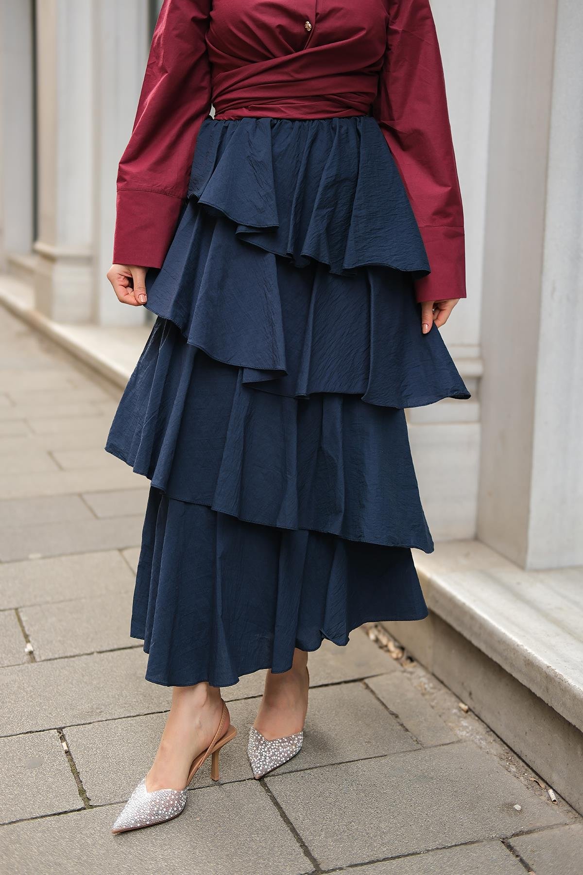 Kat Kat Valonlu Etek Lacivert