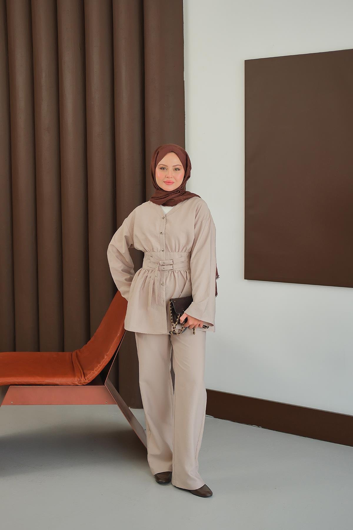 Kemer Detay İkili Takım Krem