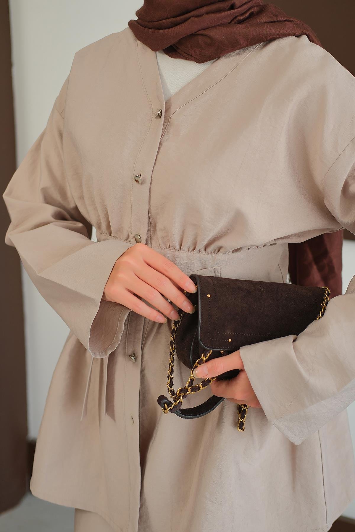 Kemer Detay İkili Takım Krem