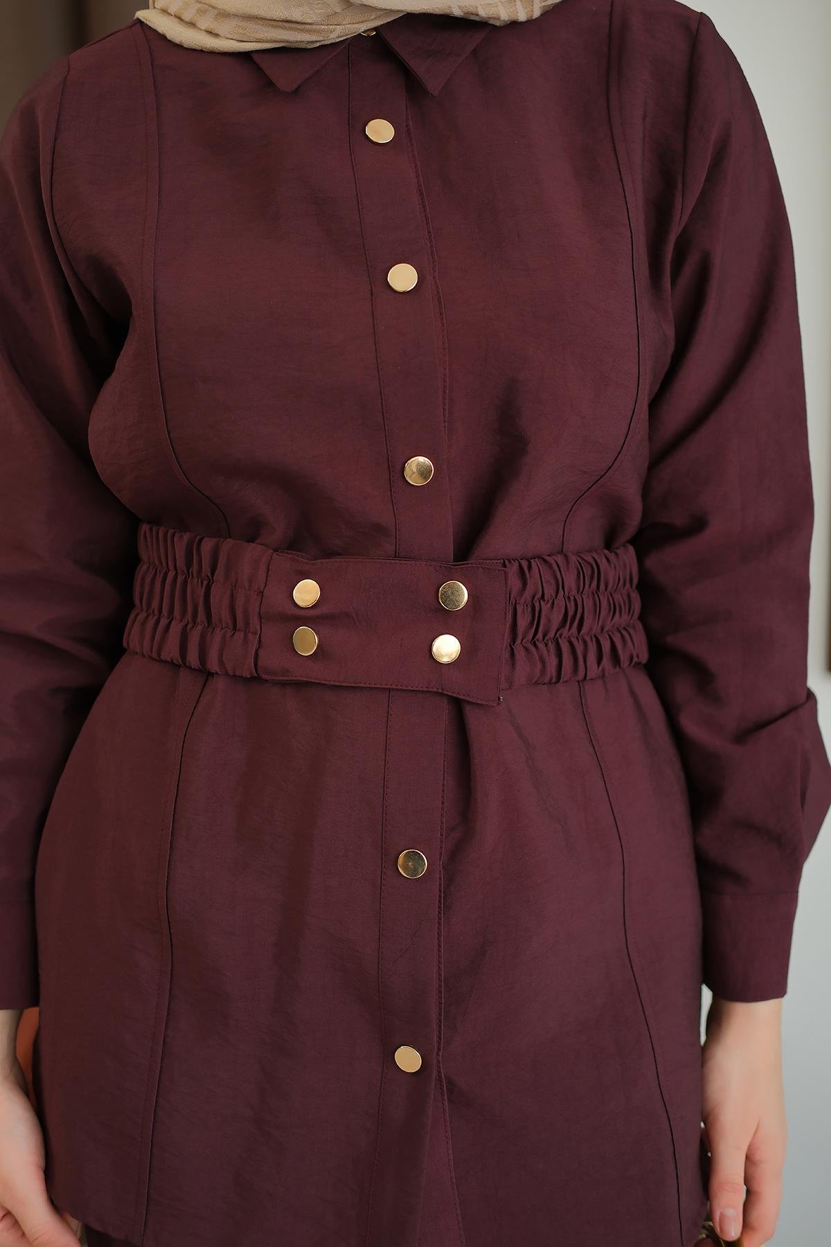 Kemer Detay Takım Bordo