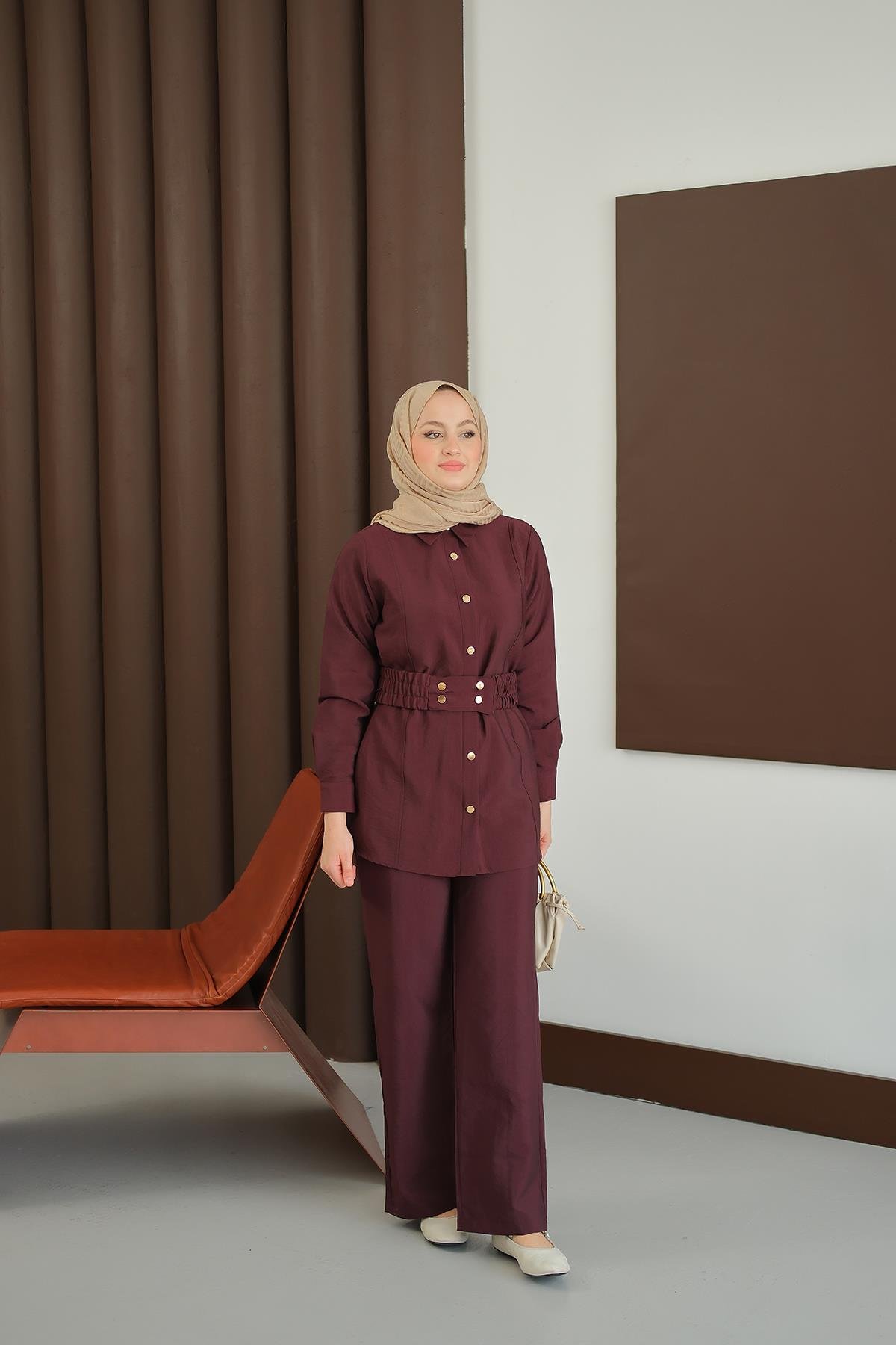 Kemer Detay Takım Bordo