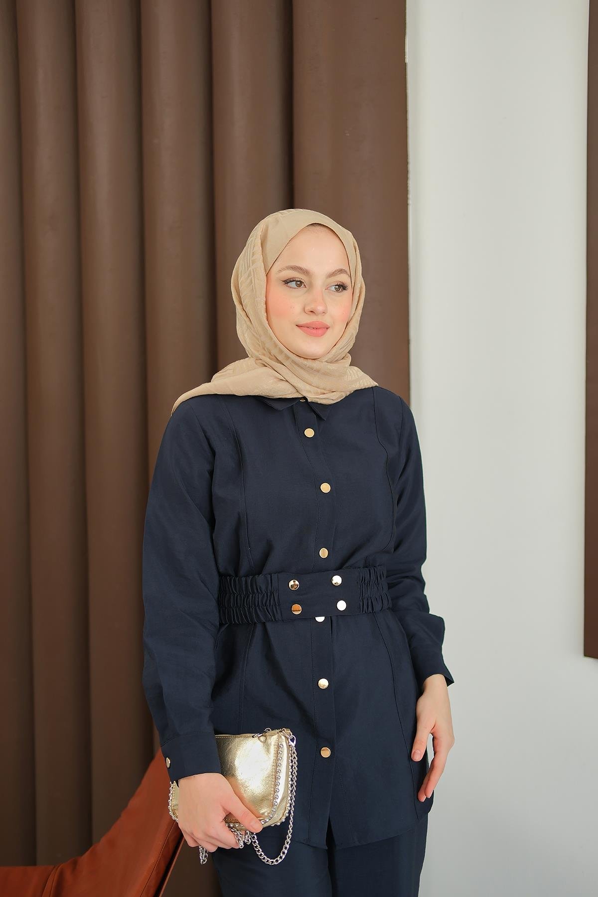 Kemer Detay Takım Lacivert