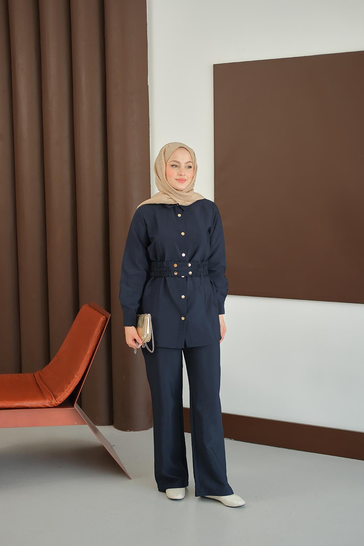 Kemer Detay Takım Lacivert