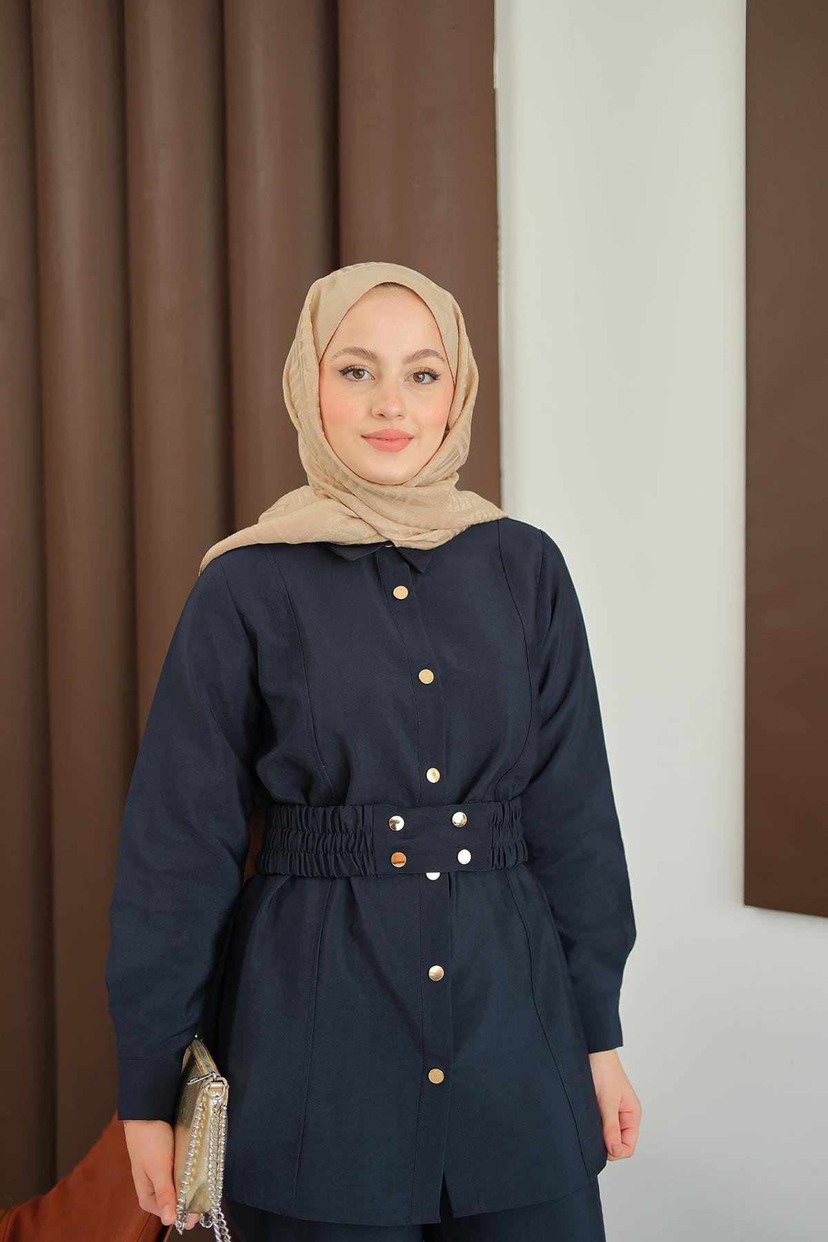 Kemer Detay Takım Lacivert