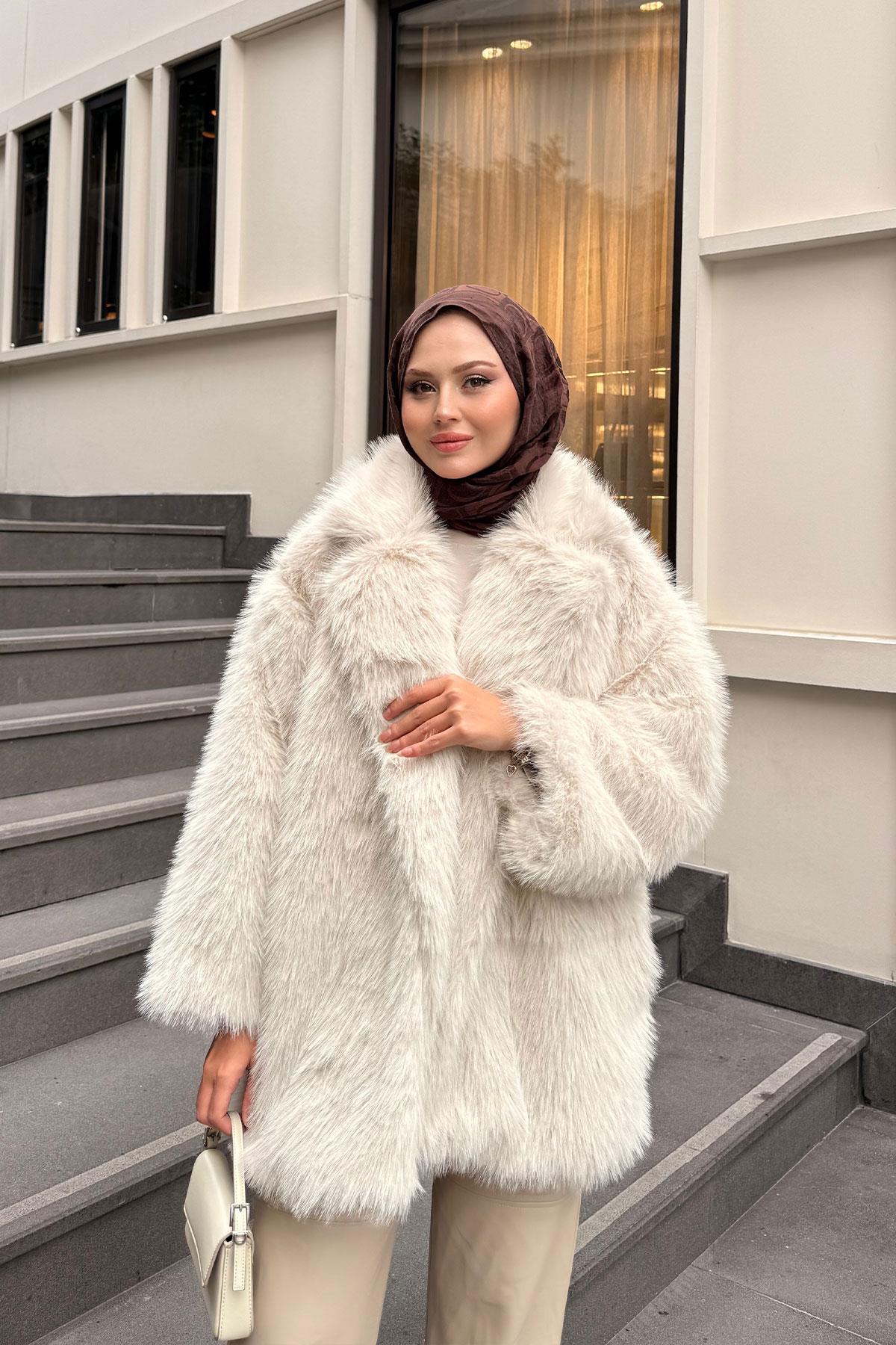 Kemer Detaylı Kürk Kaban Taş