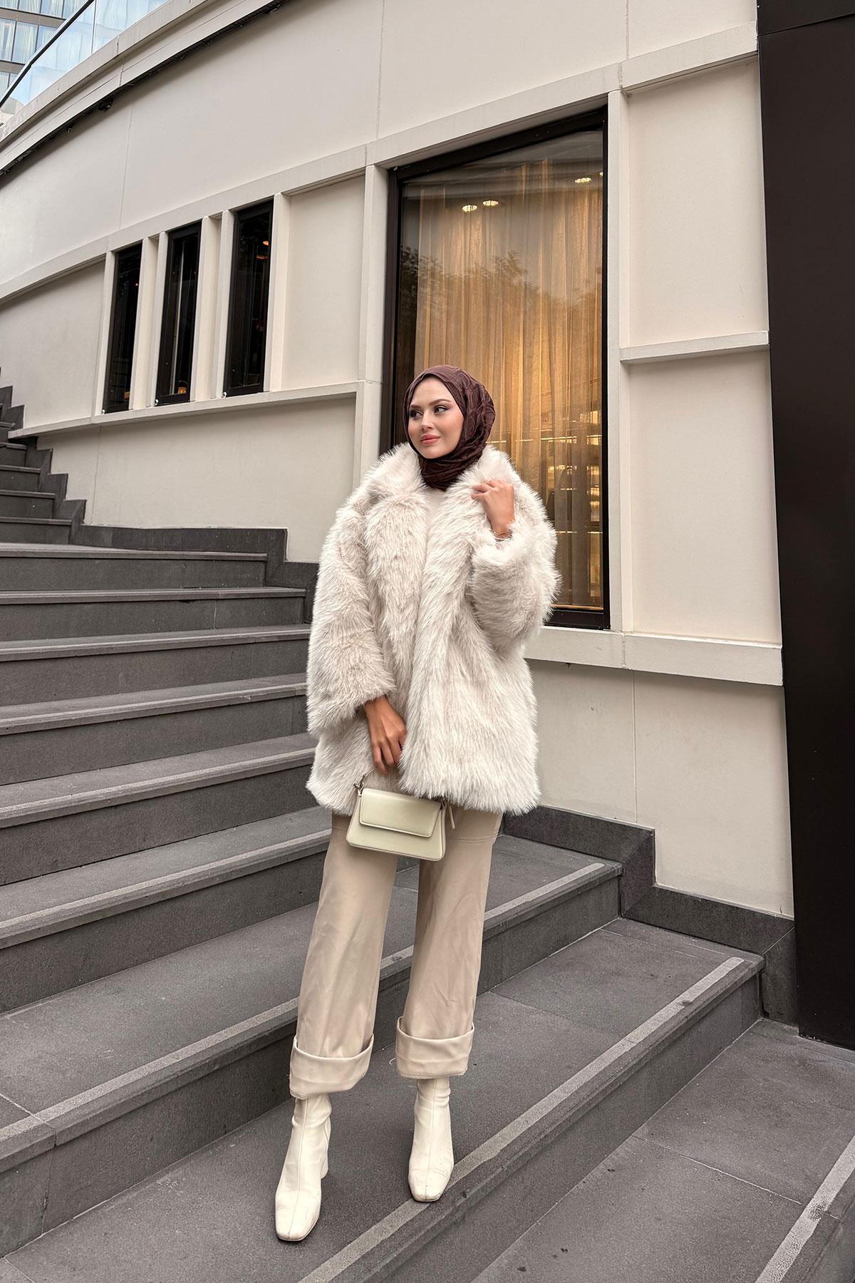 Kemer Detaylı Kürk Kaban Taş