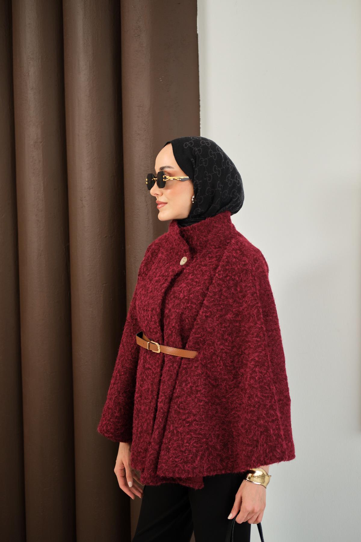 Kemer Detaylı Panço Bordo