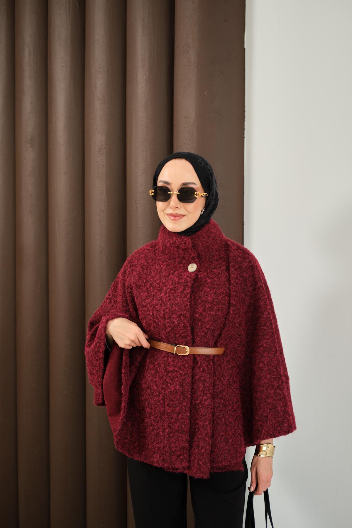 Kemer Detaylı Panço Bordo