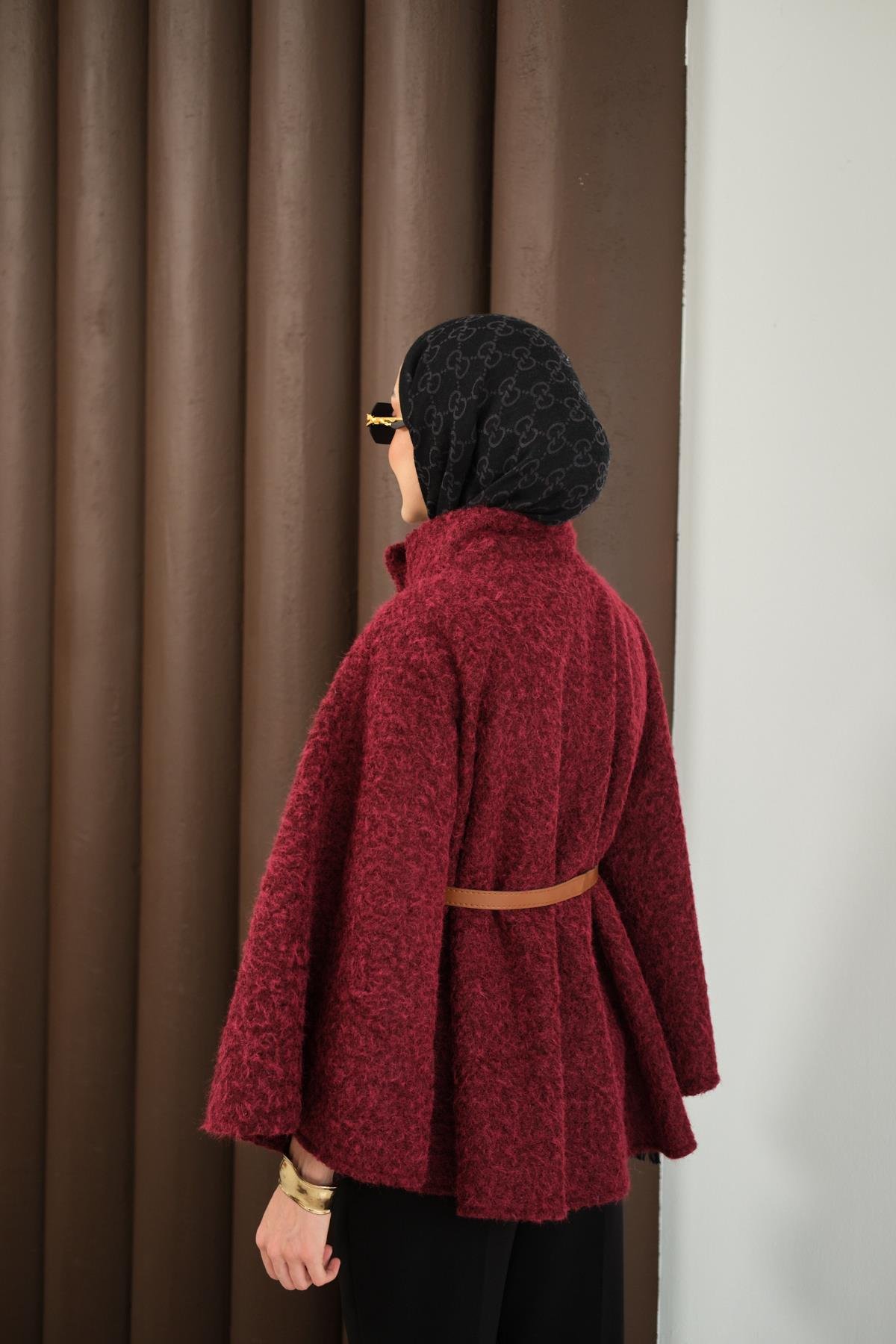 Kemer Detaylı Panço Bordo