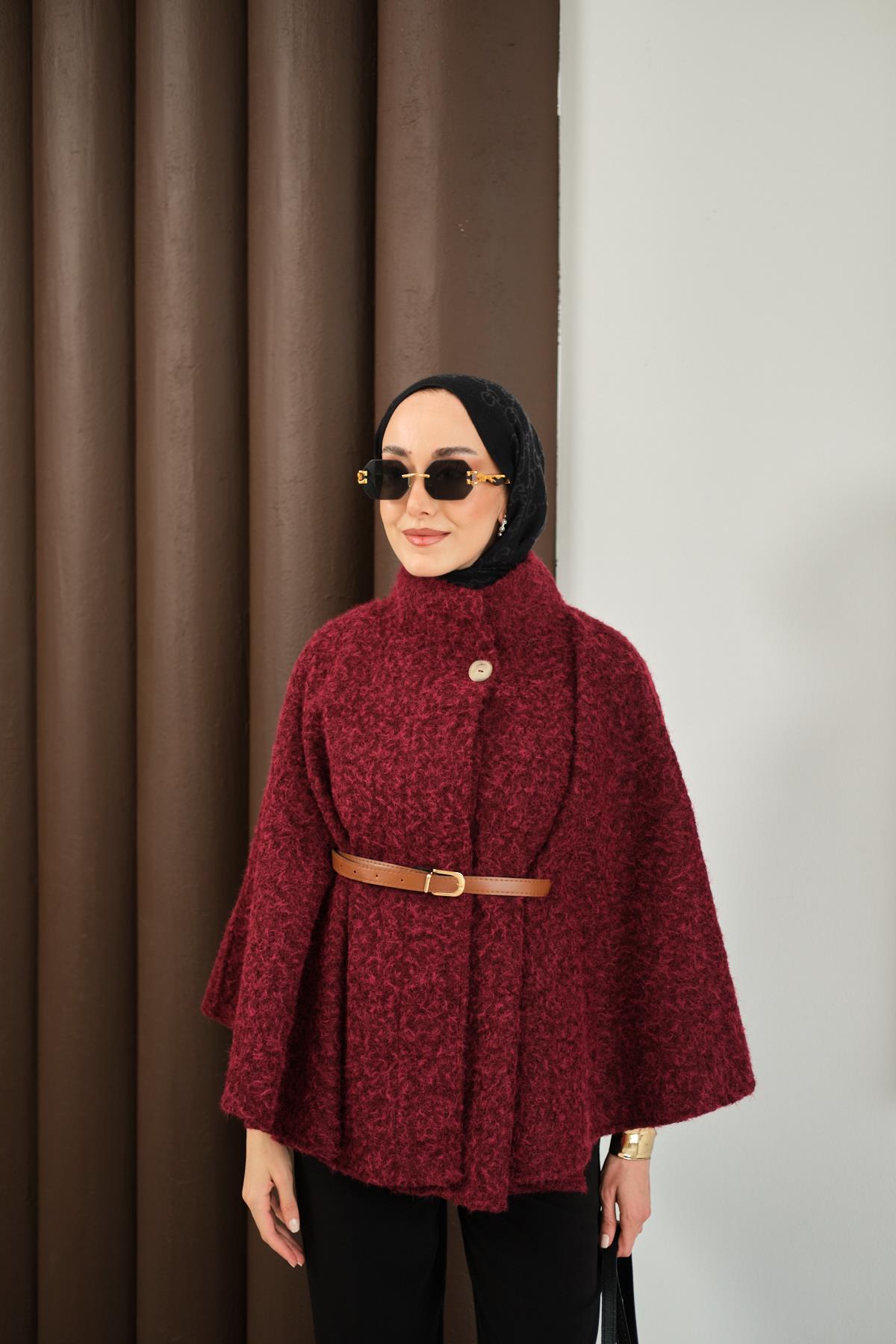 Kemer Detaylı Panço Bordo