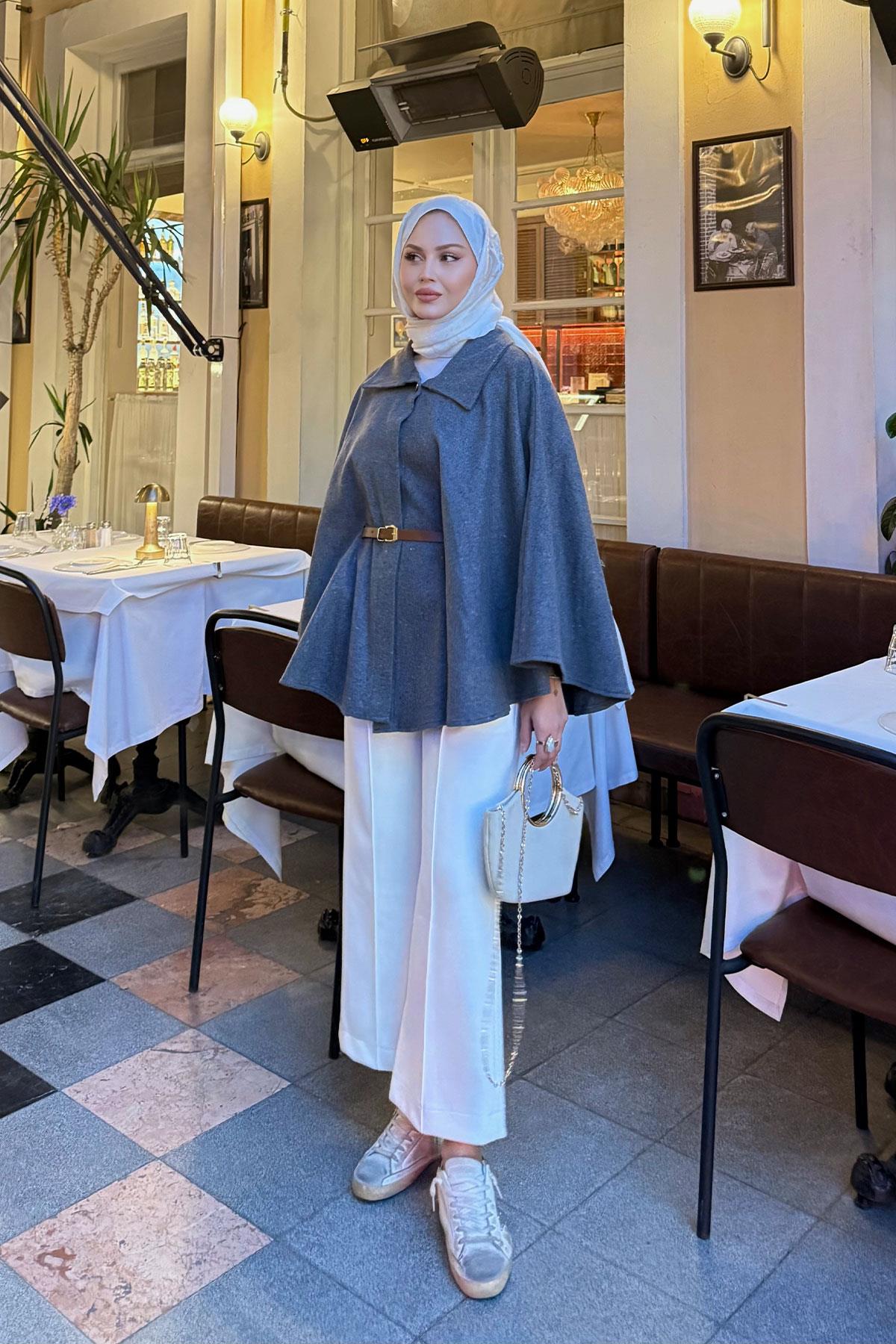 Kemer Detaylı Panço Gri